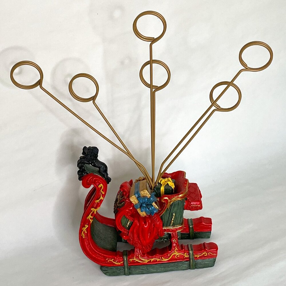 Christmas Card Holder Santa's Sleigh VINTAGE